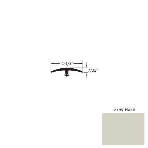 Johnsonite Grey Haze Vinyl Moulding / Trim - 1 1/2" X 12 Ft (144") X 1/4" & 5/16" T Molding - T Molding