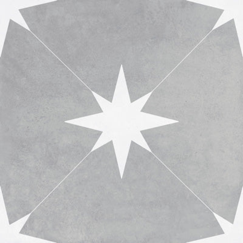 Starburst Ponent Grey Porcelain Tile - Matte - 8.7" X 8.7"