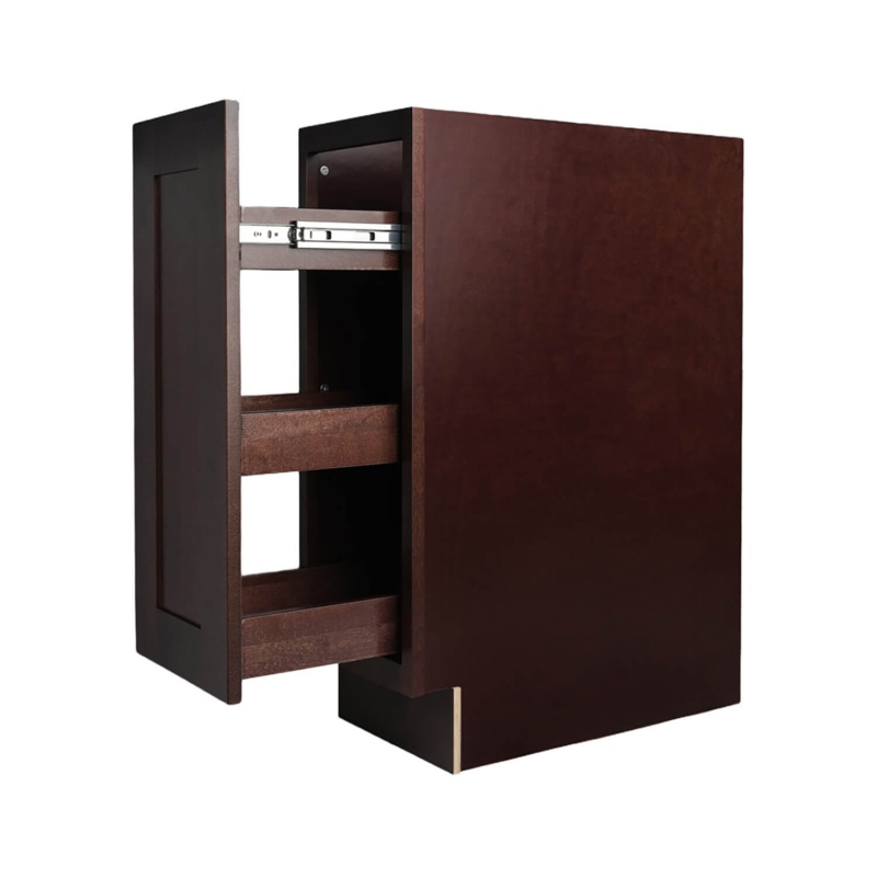 Beech Espresso Wood Kitchen Spice Rack Pull Out Base Cabinet