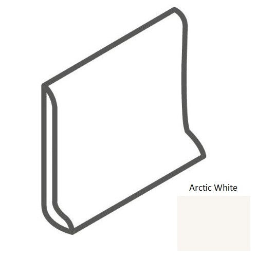 Color Wheel Classic Arctic White Ceramic Wall Trim - 6" X 6" Sanitary Cove Base Slim Foot