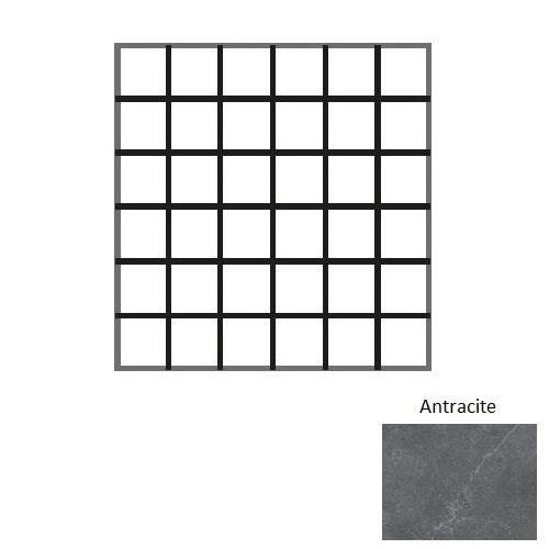 Capri Brera Antracite Porcelain Mosaic - 2" x 2" Matte