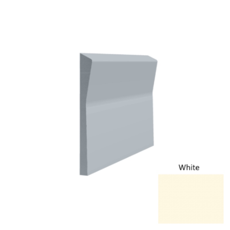 Contours #70 Valiant White Rubber Profiled Wall Base - Satin - 4 1/2" X 8 Ft