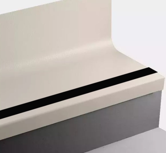 Johnsonite Almond Hammered Rubber Stair Tread with Riser