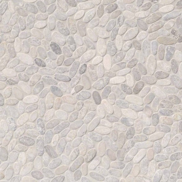 Rio Lago Slice Pebble Ash Marble Pebble - 12" X 12" - Tumbled