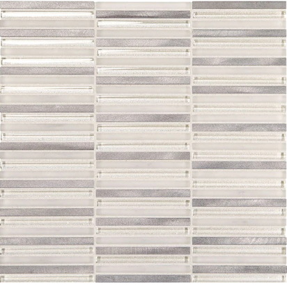 Lucent Skies Celestial Winter Glass & Aluminum Mosaic Tile