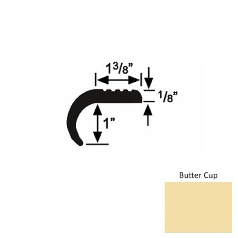 Solid 06 Butter Cup Rubber Domestic Stair Nosing