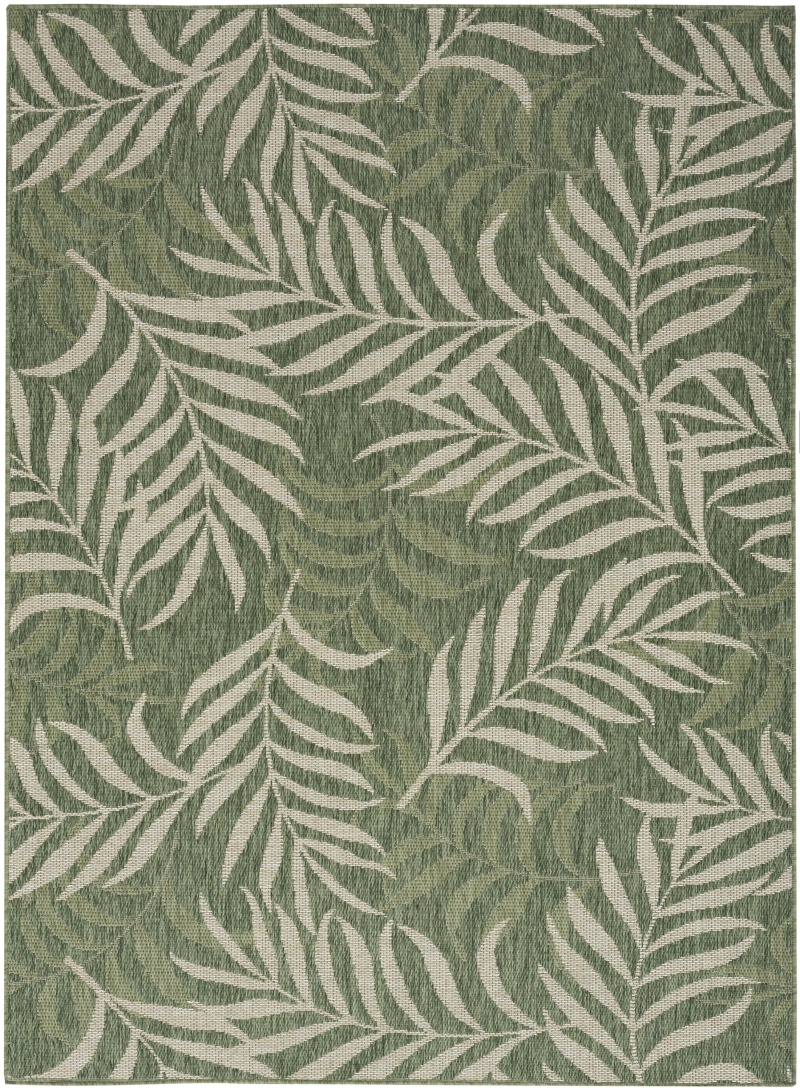 Garden Oasis Green Ivory Outdoor Area Rug