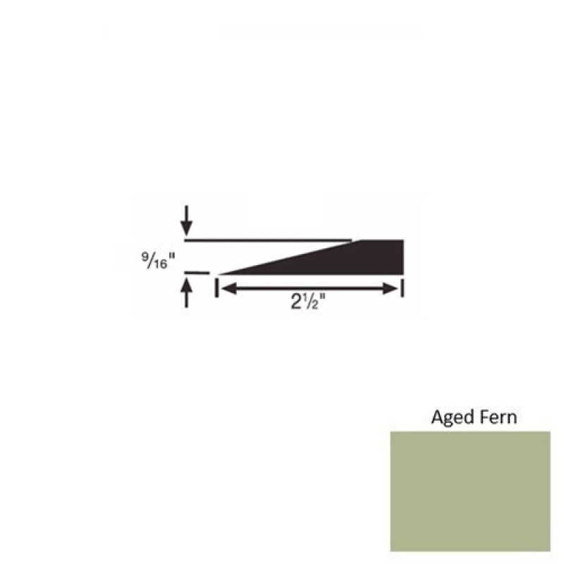 Solid 49 Aged Fern Rubber Transitional Reducer - 2 1/2" X 9 Ft (108") X 9/16"
