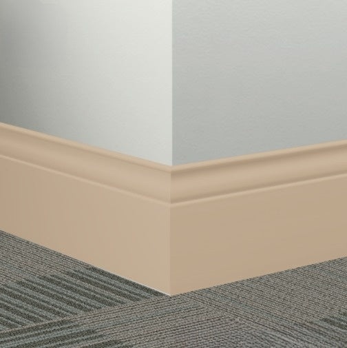 Johnsonite Wicker Rubber Millwork Contoured Wall Base - 5 1/4" X 96" X 3/8" Inflection - Millwork Contoured Wall Base
