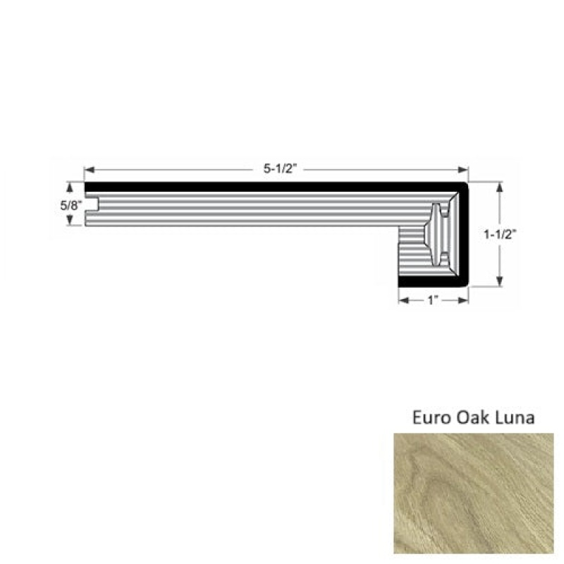 Costa Euro Oak Luna Hardwood Moulding / Trim - 5 1/2" X 75" Engineered Square Stair Nose - Urethane
