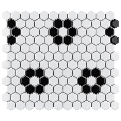 Metro White Porcelain Mosaic - Hexagon - Glossy