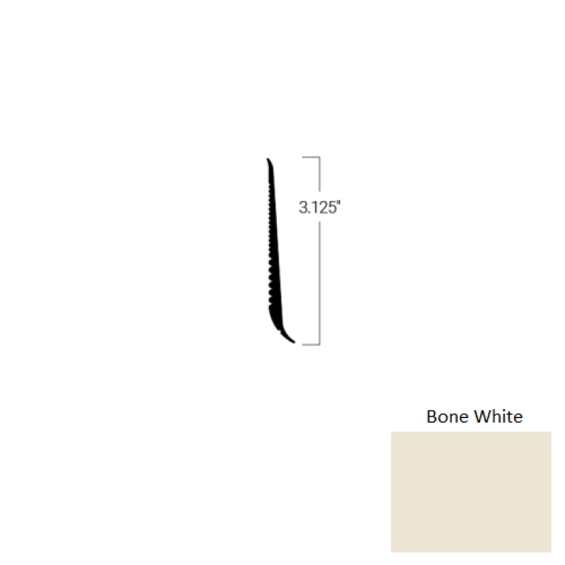 Johnsonite Bone White Rubber Tightlock Resilient Rubber Base
