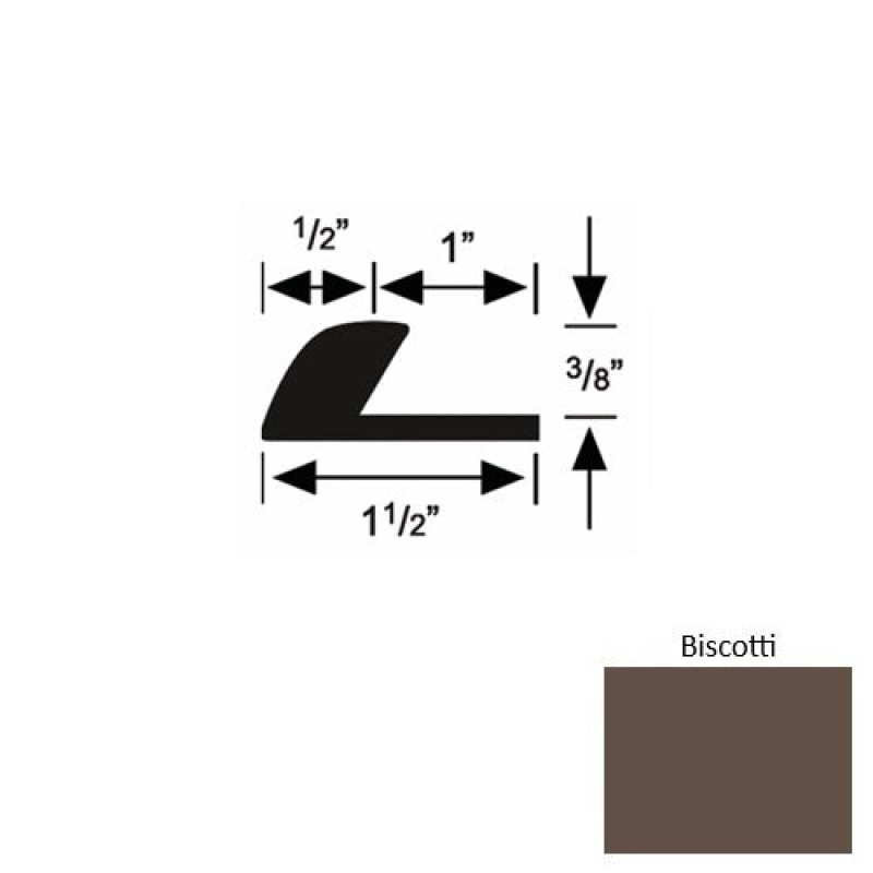 Solid Biscotti Rubber Underlap Carpet Edge