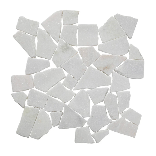 Island Stone Random White Marble Mosaic – Tumbled