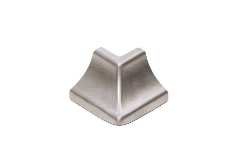 Eck Khk 90 Degree Outside Corner Metal Tile Edging Trim - Brushed Stainless Steel - 9/16" X 1"
