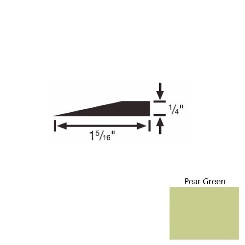 Solid 24 Pear Green Rubber Reducer Strip - 1 5/16" X 9 Ft (108") X 1/4"