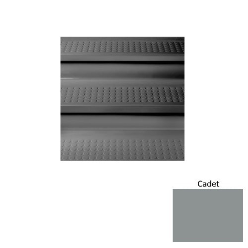 Solid 98 Cadet Vantage Raised Circular Rubber (Sq) With Safety Yellow Abrasive Strip Stair Tread - Textured