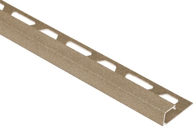 Quadec Square Edge Metal Tile Edging Trim - Beige Textured Color Coated Aluminum