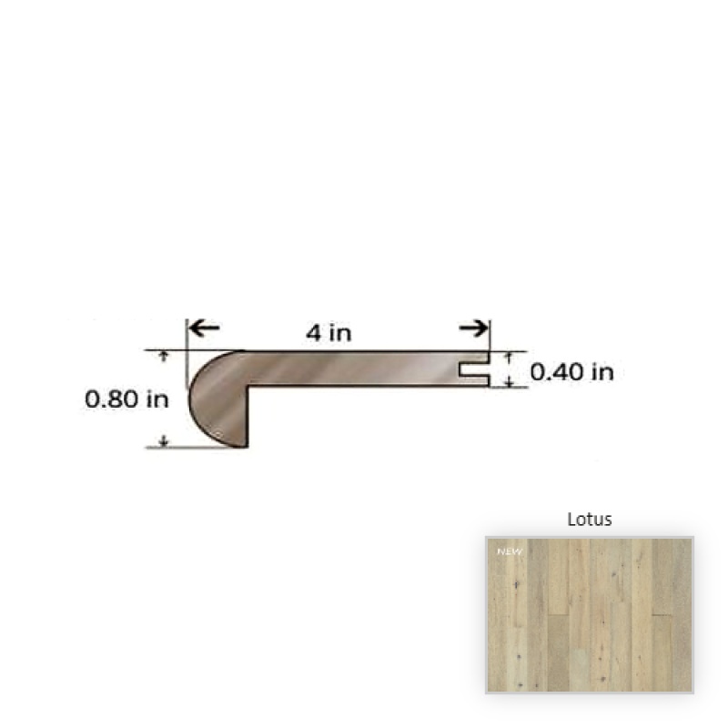 True Oak Lotus Hardwood Moulding / Trim - 84.25" Stair Nose - Nu Oil Super Matte