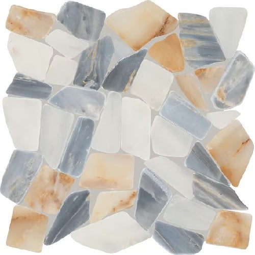 Gamma Azure Natural Stone Mosaic - Pebble - Honed