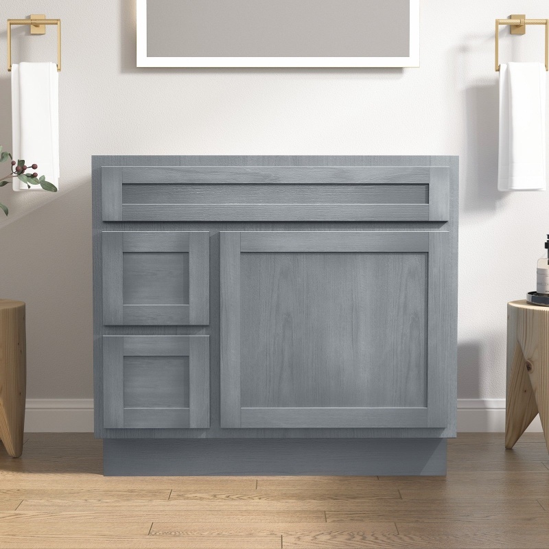 Silver Solid Birch Bathroom Cabinet