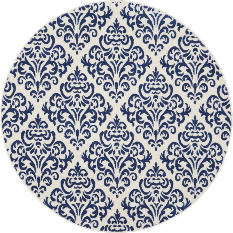 Grafix White / Blue Polypropylene Transitional Area Rug