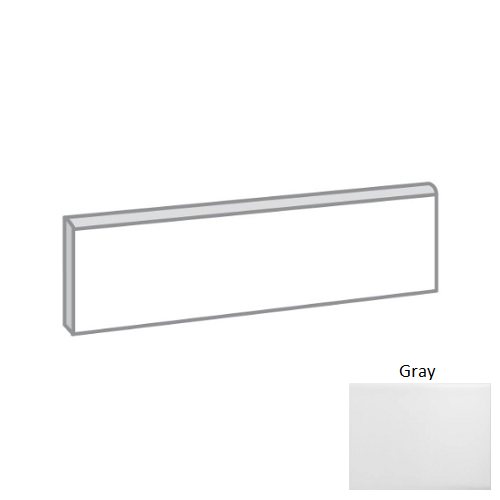 Catch Gray Ceramic Wall Trim - 3" x 6" Bullnose