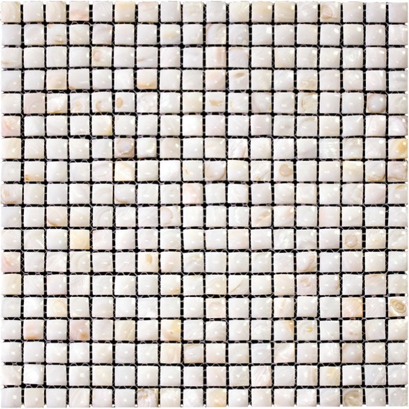 Shell Pompano Shell Mosaic - 0.6" X 0.6" - Polished
