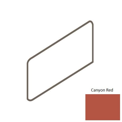 Quarry Tile Canyon Red Quarry Floor & Wall Trim - 4" X 8" Bullnose Outcorner Left