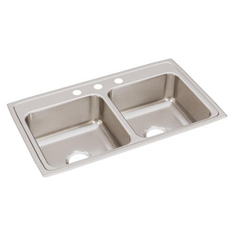 Lustertone Classic Stainless Steel Drop-In Double Bowl Kitchen Sink