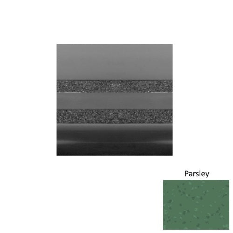 Symmetry 40 Parsley Heavy Duty Rubber (Sq) With Galley Red Abrasive Strip Stair Tread With Dupont Kevlar - Smooth
