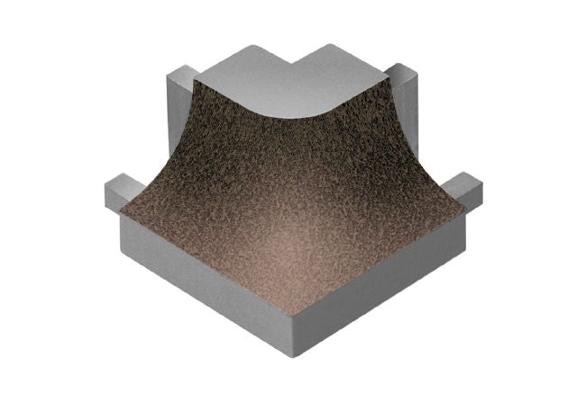Dilex Ahk 90 Degree Outside Corner Metal Tile Edging Trim - Bronze Textured Color Coated Aluminum - 1/2" X 1"