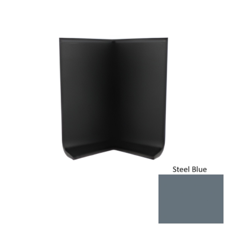 Steel Blue Vinyl Moulding / Trim - 6" Inside Corner For 6" X 48 X .080" Cove Wall Base - Inside Corner