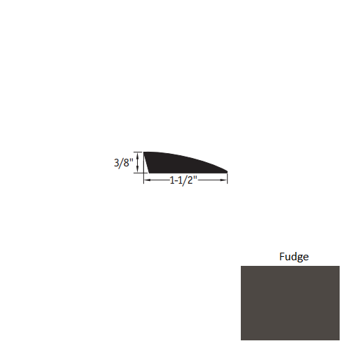 Johnsonite Fudge Vinyl Moulding / Trim - 3/8" X 12 Ft (144") Carpet Reducer - Carpet Reducer