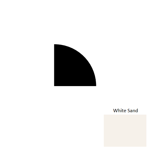 Johnsonite White Sand Rubber Moulding / Trim - 1/2" X 8 Ft (96") X 1/2" Millwork Quarter Round - Millwork Quarter Round