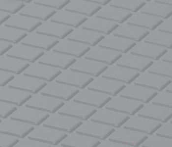 Johnsonite Medium Grey Diamond Solid Color Rubber Tile - Textured - 24" X 24"