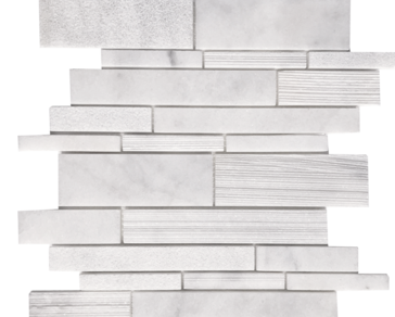 Pietra Antica Metropolitan Contempo Carrara Natural Stone Mosaic - Random Linear - Multi Finish