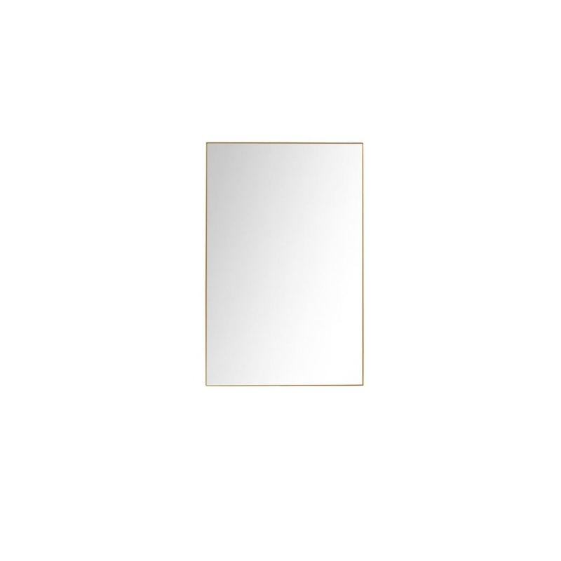 Abbey Brushed Gold Glass Framed Bathroom Mirror - 28" X 36" - Brushed Gold