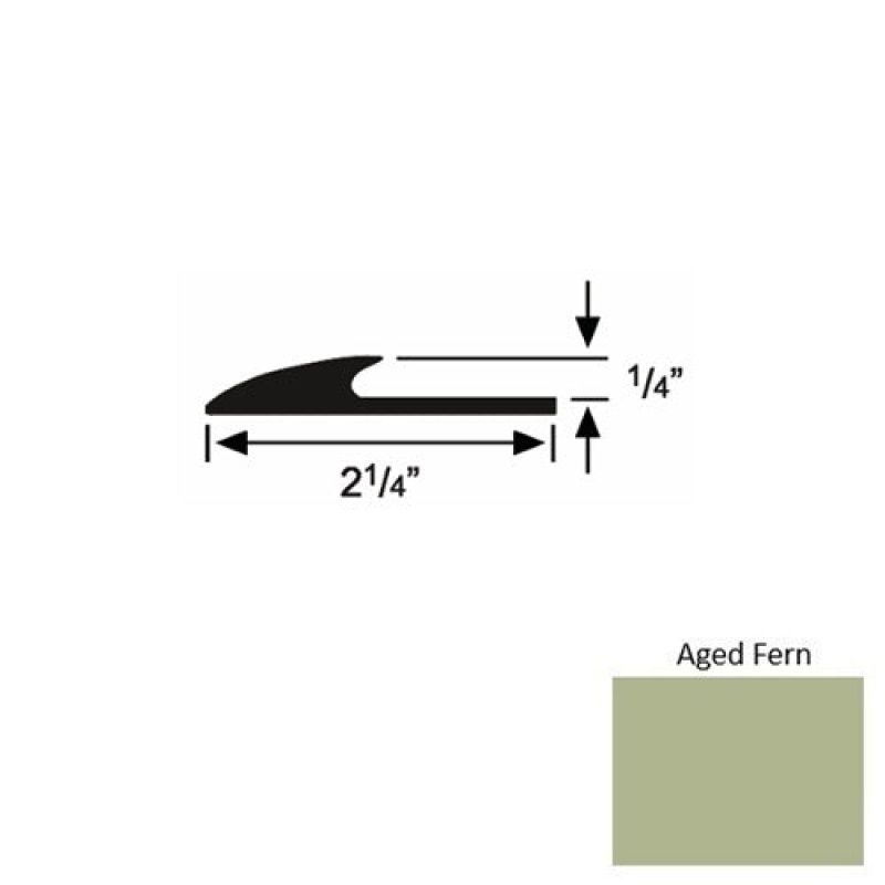 Solid 38 Aged Fern Rubber Glue Down Carpet Edge - 2 1/4" X 9 Ft (108") X 1/4"