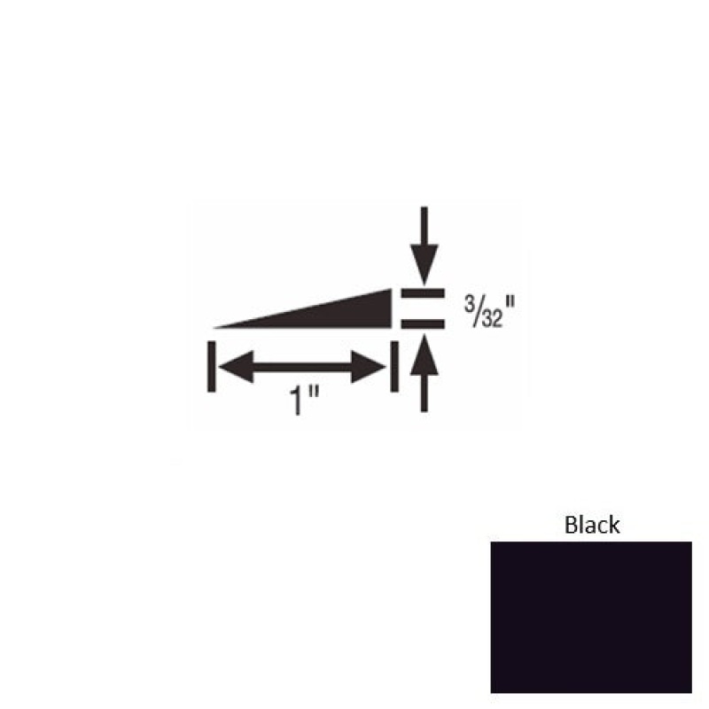 Solid 48 Black Rubber Reducer Strip