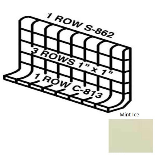 Keystones Unglazed Mosaic Mint Ice Porcelain Wall Trim - 5" X 12" Built Up Base (Mb5) - Matte