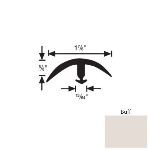 Flextones Buff Vinyl 164 Snap Down Super Edge - 1 7/8" X 12 Ft - Thermoplastic