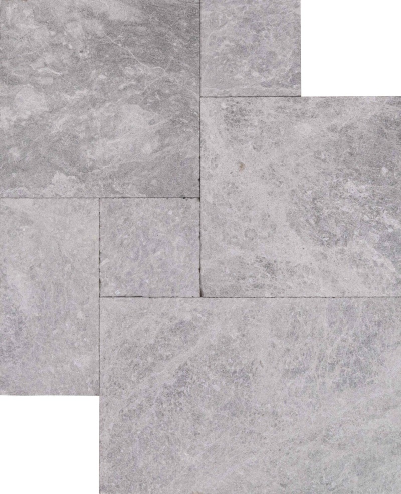 Cleopatra Gray Marble Versailles Pattern - Sandblasted - Various Sizes