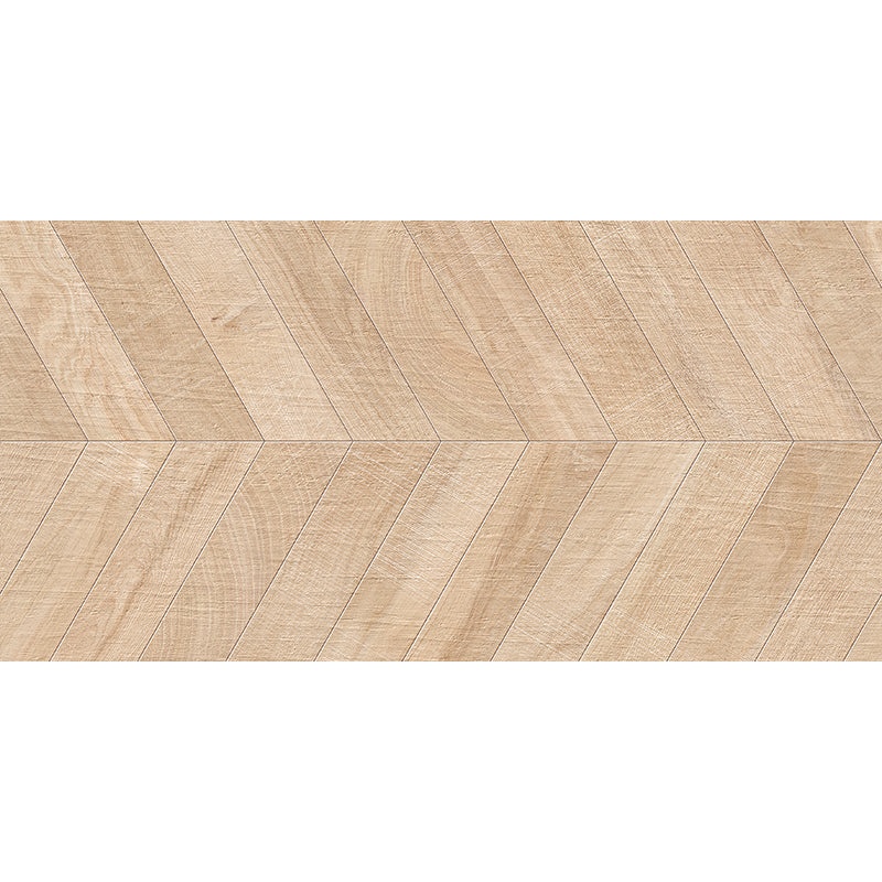 Zen Chevron Maple Porcelain Tile - Matte - 24" X 48"