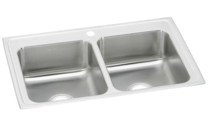 Psr33221 Celebrity Stainless Steel Drop In Double Bowl Kitchen Sink - 33" X 22" X 7 1/2" With 1 Hole - Stainless Steel