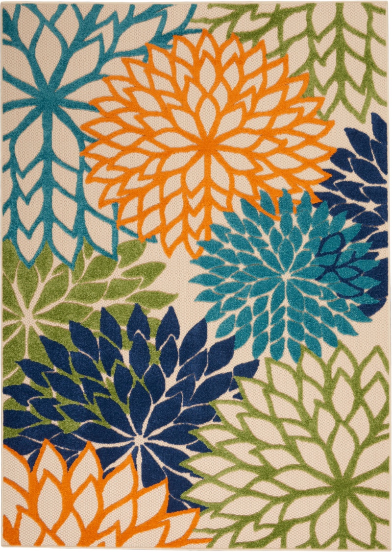 Aloha Alh05 Multicolor Polypropylene Tropical Area Rug