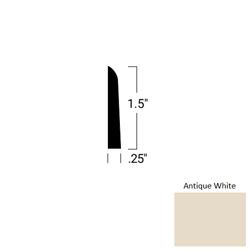 Johnsonite Antique White Rubber Shoe Moulding