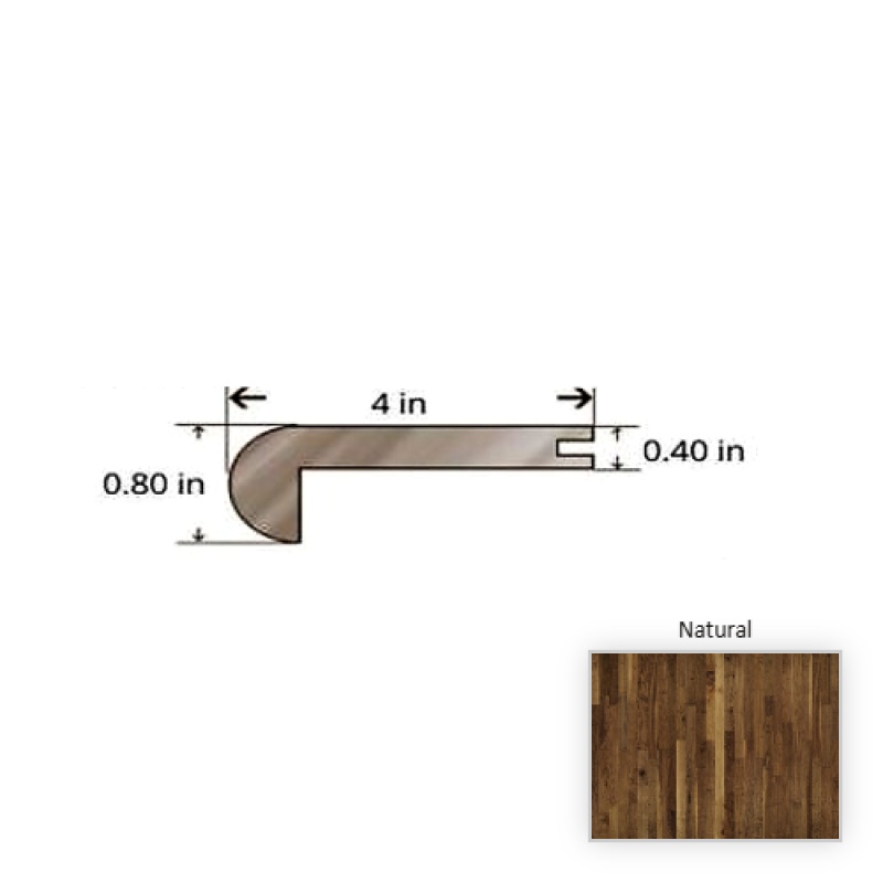 Walnut Natural Hardwood Moulding / Trim Stair Nose