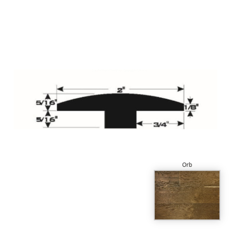 Regalia European Oak Orb Hardwood Moulding / Trim - 90" T Molding - Wire Brushed & Uv Cured Urethane