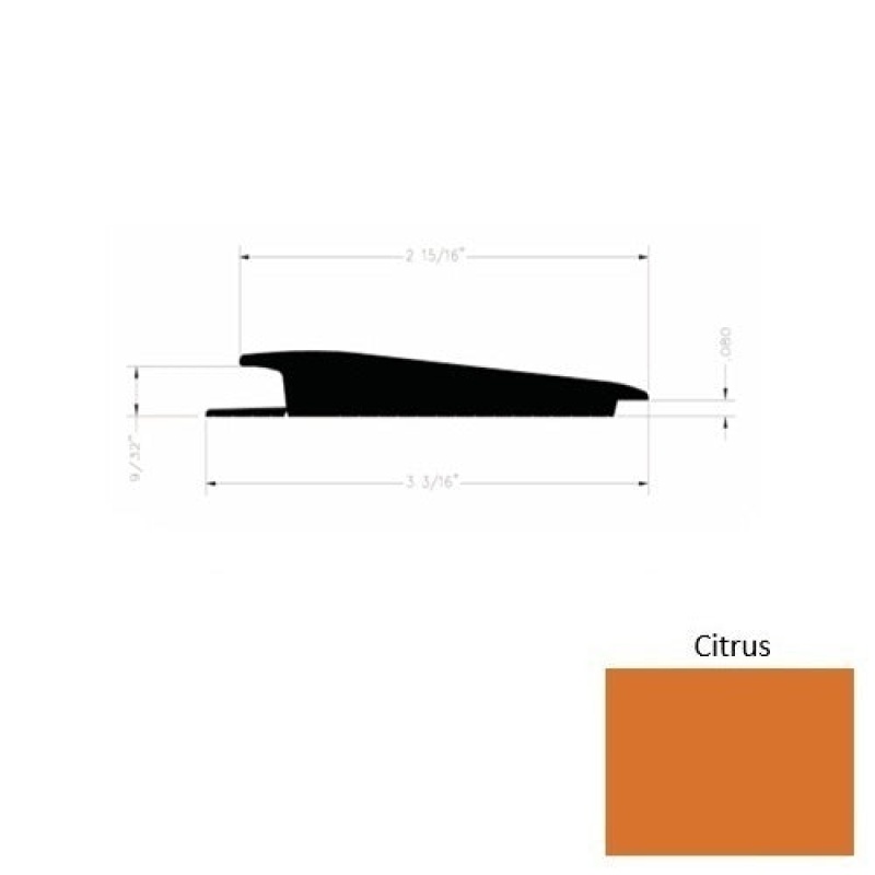 Solid 73 Citrus Rubber Rolling Traffic Transition - 3 3/16" X 9 Ft (108") X 1/4" - 0.080"